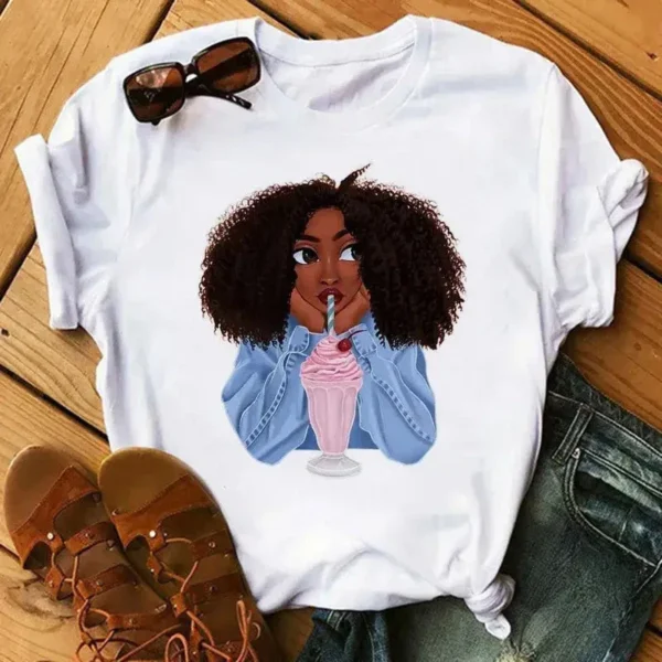 T Shirt femme avec motifs vibrants d'Afrique