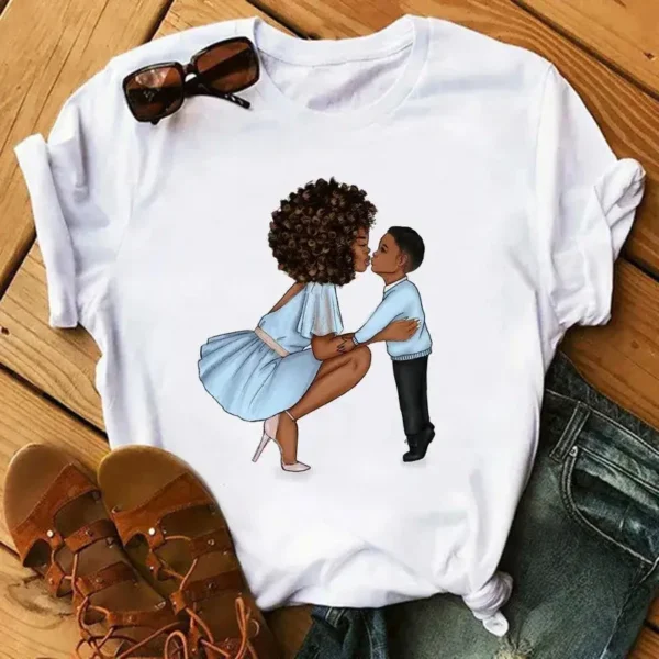 T Shirt Femme Africaine à motif coloré - vue 2