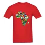 T-shirt représentant les pays africains en motif coloré