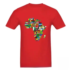 T-shirt représentant les pays africains en motif coloré