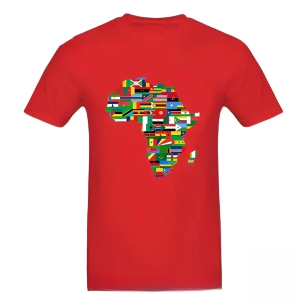 t-shirt-pays-africains-1 T-shirt représentant les pays africains en motif coloré