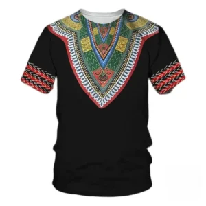 T-shirt Africain en coton avec motifs traditionnels