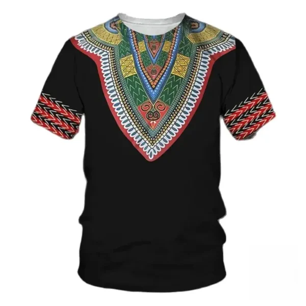 t-shirt-style-africain-1 T-shirt Africain en coton avec motifs traditionnels