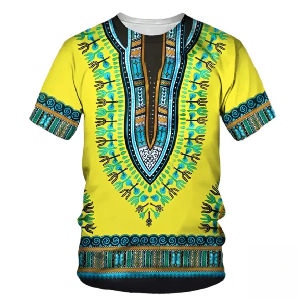 T-shirt avec impression artisanale africaine