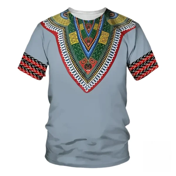 T-shirt Africain en coton avec motifs traditionnels - vue 3