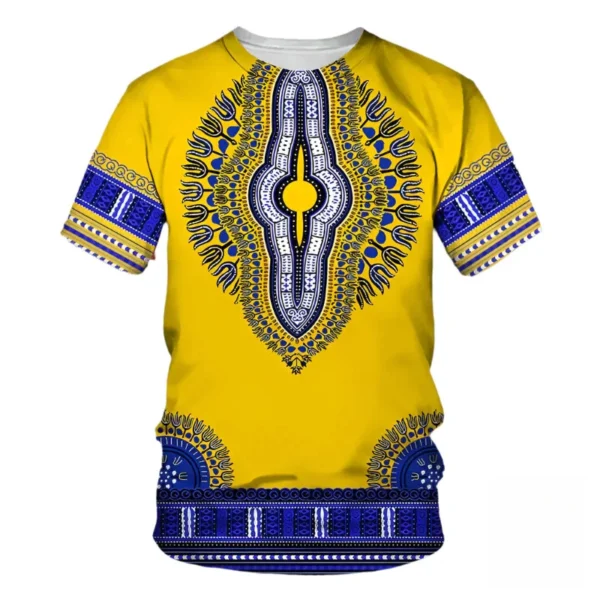 T-shirt Africain en coton avec motifs traditionnels - vue 5