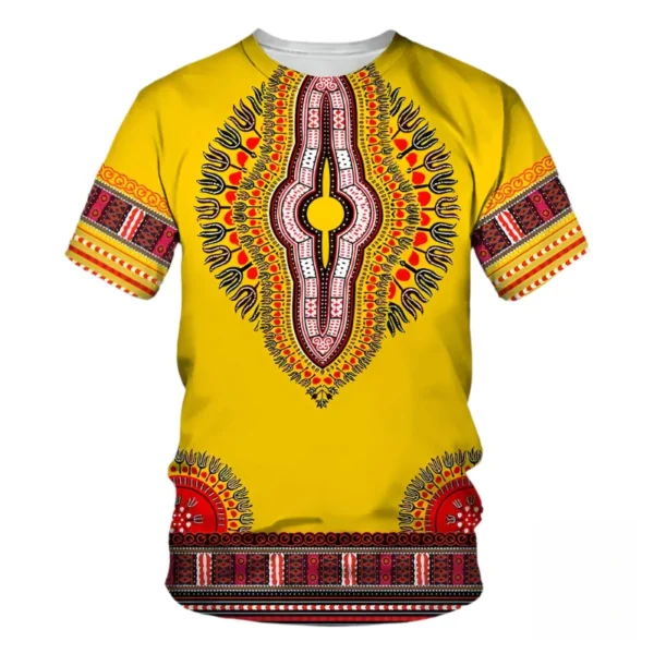 T-shirt Africain en coton avec motifs traditionnels - vue 6