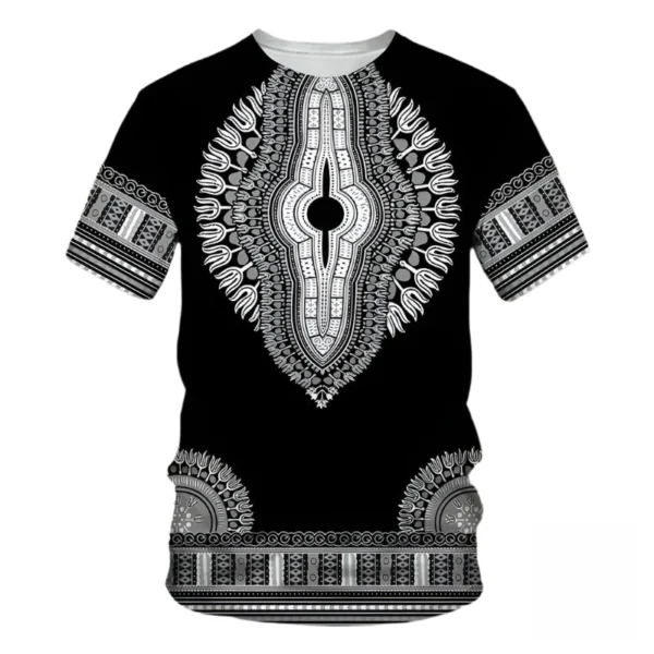 T-shirt Africain en coton avec motifs traditionnels - vue 8