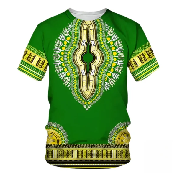 T-shirt Africain en coton avec motifs traditionnels - vue 9
