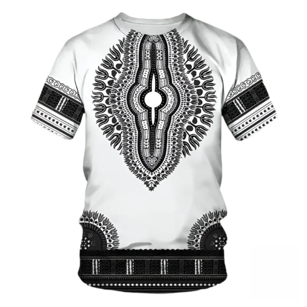 T-shirt Africain en coton avec motifs traditionnels - vue 12