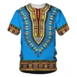 T-shirt avec motifs africains colorés et vibrants