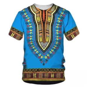 T-shirt avec motifs africains colorés et vibrants