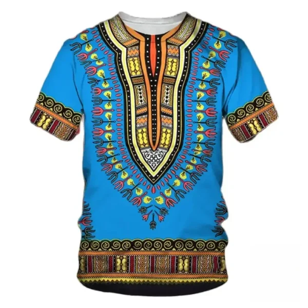 T-shirt avec motifs africains colorés et vibrants