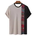 T-shirt homme orné de motifs africains sculptés