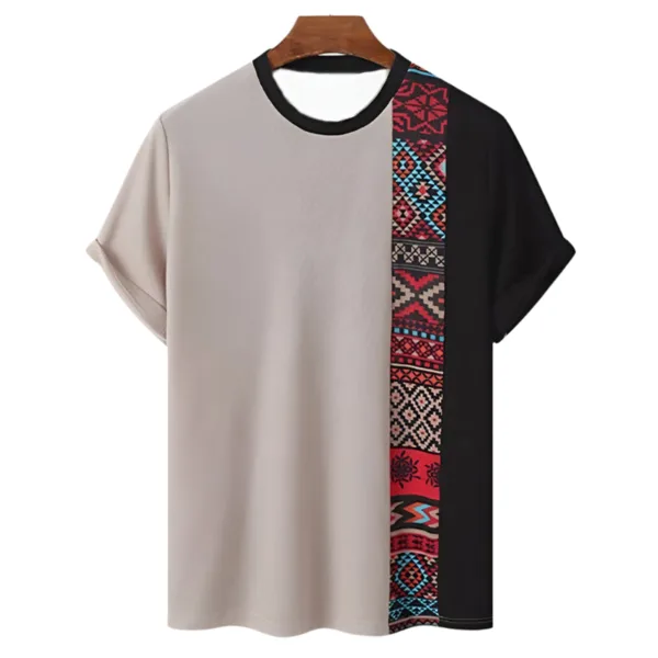 T-shirt homme orné de motifs africains sculptés