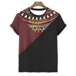 T-shirt à imprimé tribal unique pour homme