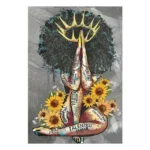 Tableau vibrant aux formes abstraites africaines