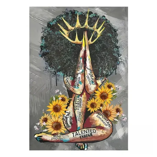 Tableau vibrant aux formes abstraites africaines