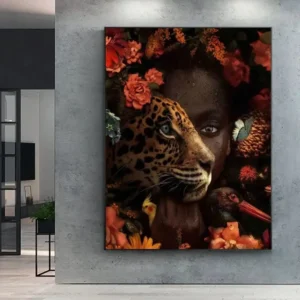 Tableau Acrylique Africain en couleurs vives