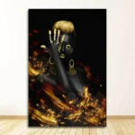 Tableau africain aux nuances chaudes et accueillantes