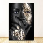 Tableau abstrait captivant aux influences ethniques