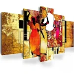 Tableau Africain Ancien avec motifs traditionnels