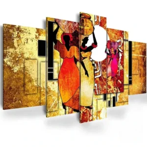 Tableau Africain Ancien avec motifs traditionnels