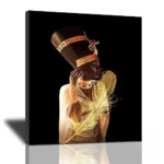 Tableau abstrait aux influences africaines contemporaines