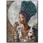 Tableau vibrant inspiré de l'art africain