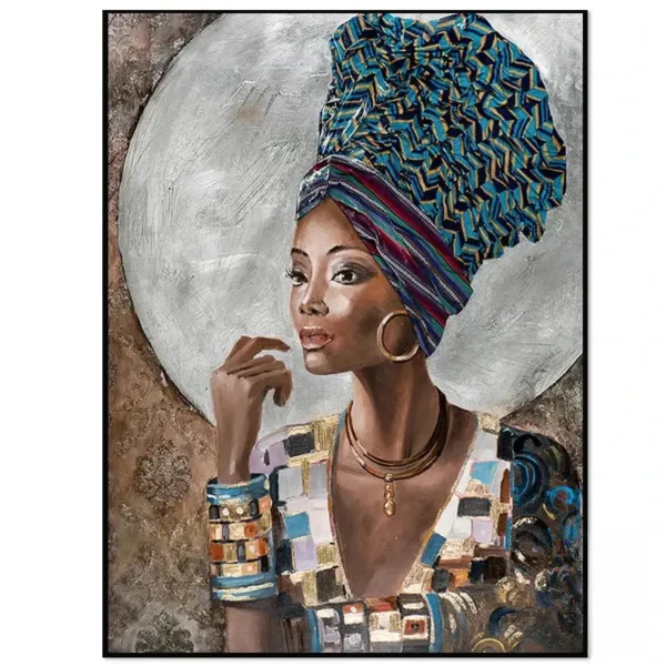 Tableau vibrant inspiré de l'art africain
