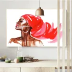 Tableau design africain avec des teintes chaleureuses