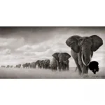 Tableau Africain représentant un éléphant majestueux