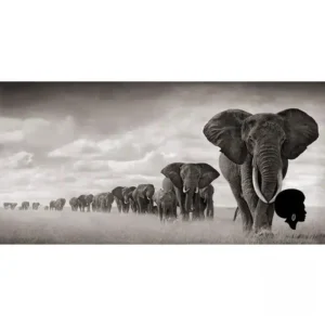 Tableau Africain représentant un éléphant majestueux