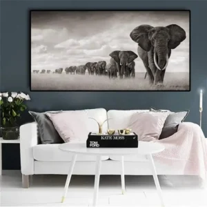 Art mural africain avec une illustration d'éléphant