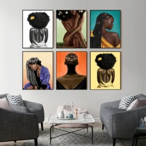 Tableau Africain Femme - art mural coloré
