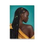 Tableau ethnique stylisé d'une femme africaine