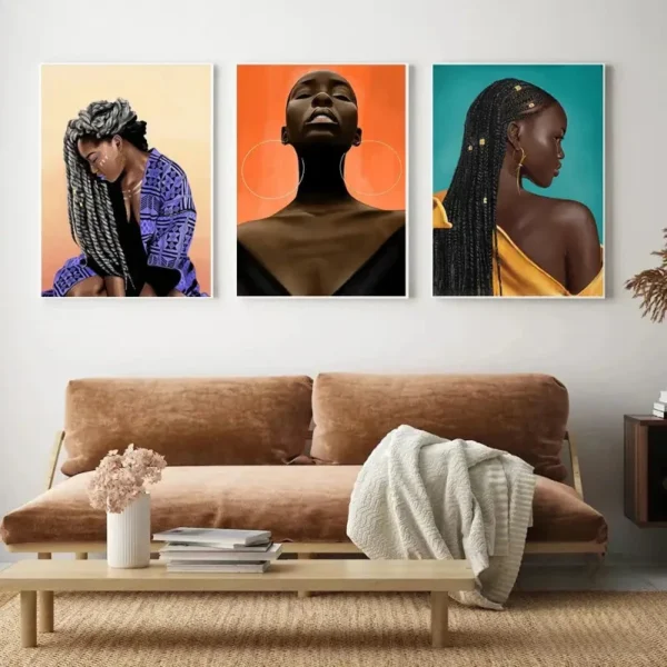 Femme africaine en peinture vibrante