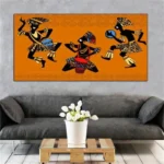 Oeuvre grand format avec motifs africains