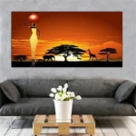Peinture africaine grand format pour ambiance chaleureuse