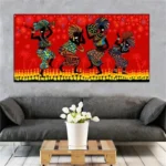 Tableau africain grand format, touché artistique