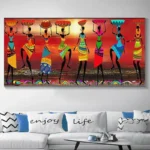 Tableau mural africain coloré et vibrant
