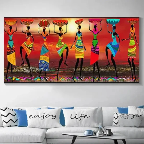 Tableau mural africain coloré et vibrant