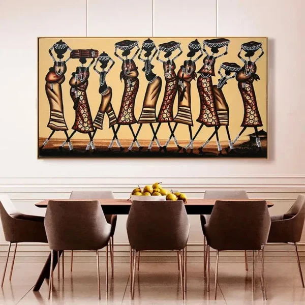Oeuvre d'art africaine grand format abstraite