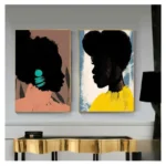 Oeuvre d'art africain aux couleurs éclatantes
