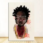 Tableau contemporain avec esthétique africaine