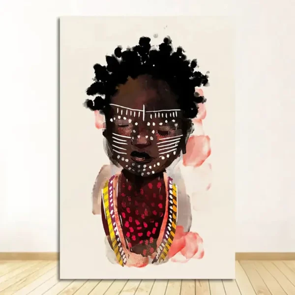Tableau contemporain avec esthétique africaine