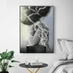Tableau Africain Noir et Blanc moderne