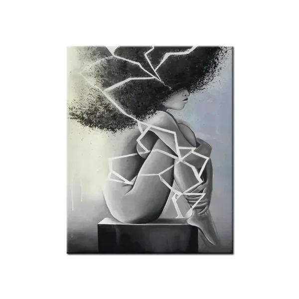 Œuvre d'art africaine monochrome élégante