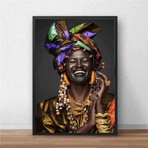 Tableau contemporain avec motifs africains vibrants