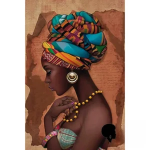 Tableau africain visage coloré et artistique